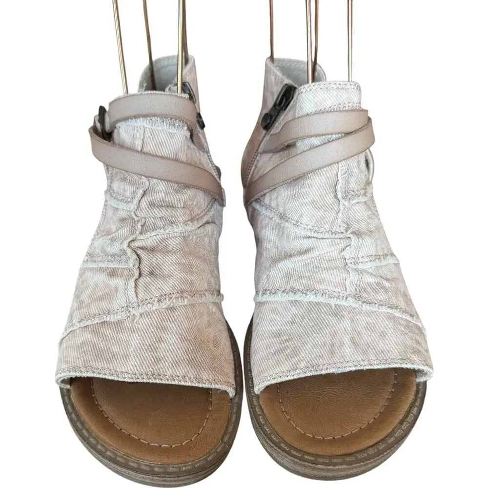 Blowfish Malibu Blush Pink Ankle Strap Zip Up High Top Sandals Women’s 6.5 NEW